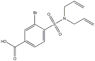 4-[bis(prop-2-en-1-yl)sulfamoyl]-3-bromobenzoic acid Struktur