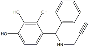 4-[phenyl(prop-2-yn-1-ylamino)methyl]benzene-1,2,3-triol Struktur