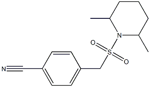 4-{[(2,6-dimethylpiperidine-1-)sulfonyl]methyl}benzonitrile Struktur