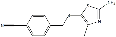 4-{[(2-amino-4-methyl-1,3-thiazol-5-yl)thio]methyl}benzonitrile Struktur