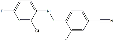 4-{[(2-chloro-4-fluorophenyl)amino]methyl}-3-fluorobenzonitrile Struktur