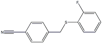 4-{[(2-fluorophenyl)sulfanyl]methyl}benzonitrile Struktur