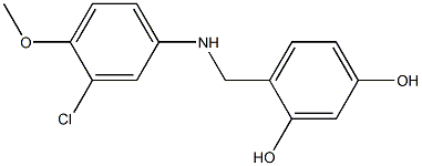 4-{[(3-chloro-4-methoxyphenyl)amino]methyl}benzene-1,3-diol Struktur