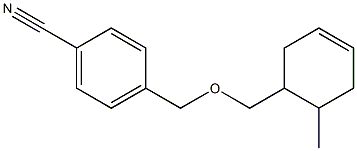 4-{[(6-methylcyclohex-3-en-1-yl)methoxy]methyl}benzonitrile Struktur