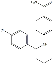 4-{[1-(4-chlorophenyl)butyl]amino}benzamide Struktur