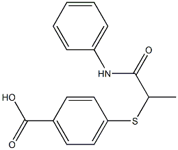 4-{[1-(phenylcarbamoyl)ethyl]sulfanyl}benzoic acid Struktur