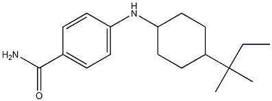 4-{[4-(2-methylbutan-2-yl)cyclohexyl]amino}benzamide Struktur