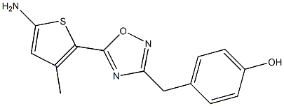 4-{[5-(5-amino-3-methylthiophen-2-yl)-1,2,4-oxadiazol-3-yl]methyl}phenol Struktur