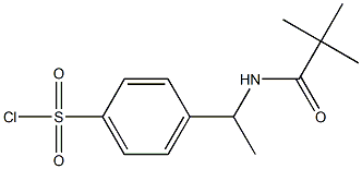 4-{1-[(2,2-dimethylpropanoyl)amino]ethyl}benzenesulfonyl chloride Struktur