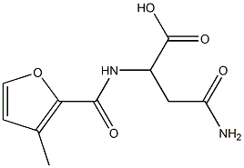 4-amino-2-[(3-methyl-2-furoyl)amino]-4-oxobutanoic acid Struktur