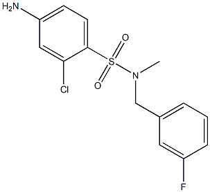 4-amino-2-chloro-N-[(3-fluorophenyl)methyl]-N-methylbenzene-1-sulfonamide Struktur