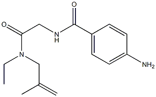 4-amino-N-{2-[ethyl(2-methylprop-2-enyl)amino]-2-oxoethyl}benzamide Struktur