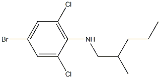 4-bromo-2,6-dichloro-N-(2-methylpentyl)aniline Struktur