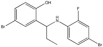 4-bromo-2-{1-[(4-bromo-2-fluorophenyl)amino]propyl}phenol Struktur