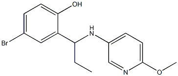 4-bromo-2-{1-[(6-methoxypyridin-3-yl)amino]propyl}phenol Struktur