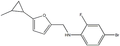 4-bromo-2-fluoro-N-{[5-(2-methylcyclopropyl)furan-2-yl]methyl}aniline Struktur