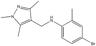 4-bromo-2-methyl-N-[(1,3,5-trimethyl-1H-pyrazol-4-yl)methyl]aniline Struktur