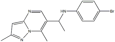 4-bromo-N-(1-{2,7-dimethylpyrazolo[1,5-a]pyrimidin-6-yl}ethyl)aniline Struktur