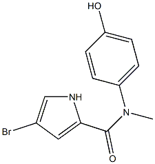 4-bromo-N-(4-hydroxyphenyl)-N-methyl-1H-pyrrole-2-carboxamide Struktur