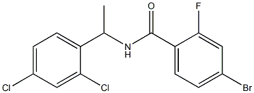 4-bromo-N-[1-(2,4-dichlorophenyl)ethyl]-2-fluorobenzamide Struktur