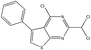 4-chloro-2-(dichloromethyl)-5-phenylthieno[2,3-d]pyrimidine Struktur