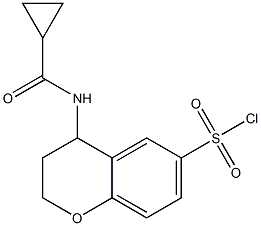 4-cyclopropaneamido-3,4-dihydro-2H-1-benzopyran-6-sulfonyl chloride Struktur