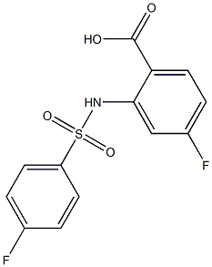 4-fluoro-2-[(4-fluorobenzene)sulfonamido]benzoic acid Struktur