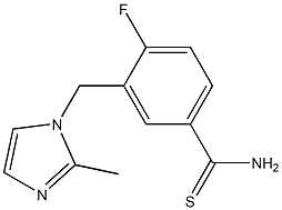 4-fluoro-3-[(2-methyl-1H-imidazol-1-yl)methyl]benzenecarbothioamide Struktur