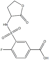 4-fluoro-3-[(2-oxooxolan-3-yl)sulfamoyl]benzoic acid Struktur