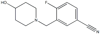 4-fluoro-3-[(4-hydroxypiperidin-1-yl)methyl]benzonitrile Struktur