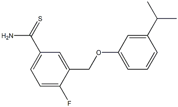 4-fluoro-3-[3-(propan-2-yl)phenoxymethyl]benzene-1-carbothioamide Struktur