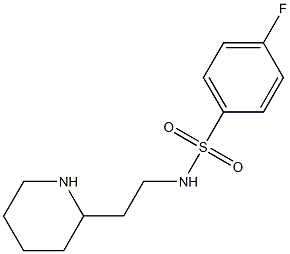 4-fluoro-N-(2-piperidin-2-ylethyl)benzenesulfonamide Struktur