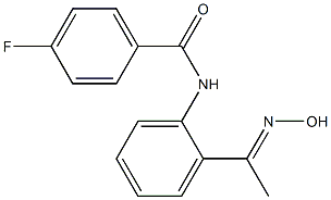 4-fluoro-N-{2-[(1E)-N-hydroxyethanimidoyl]phenyl}benzamide Struktur