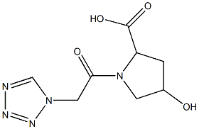 4-hydroxy-1-(1H-tetrazol-1-ylacetyl)pyrrolidine-2-carboxylic acid Struktur