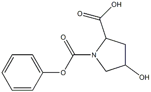 4-hydroxy-1-(phenoxycarbonyl)pyrrolidine-2-carboxylic acid Struktur