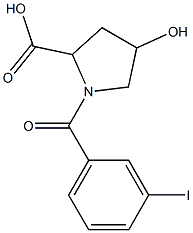 4-hydroxy-1-[(3-iodophenyl)carbonyl]pyrrolidine-2-carboxylic acid Struktur