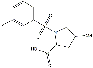 4-hydroxy-1-[(3-methylphenyl)sulfonyl]pyrrolidine-2-carboxylic acid Struktur