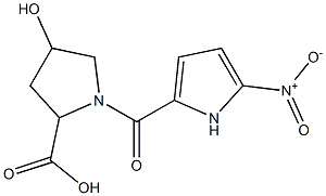 4-hydroxy-1-[(5-nitro-1H-pyrrol-2-yl)carbonyl]pyrrolidine-2-carboxylic acid Struktur