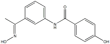 4-hydroxy-N-{3-[(1E)-N-hydroxyethanimidoyl]phenyl}benzamide Struktur