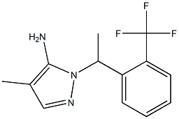 4-methyl-1-{1-[2-(trifluoromethyl)phenyl]ethyl}-1H-pyrazol-5-amine Struktur