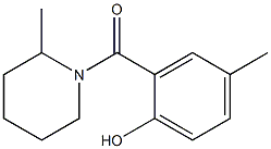 4-methyl-2-[(2-methylpiperidin-1-yl)carbonyl]phenol Struktur