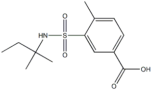 4-methyl-3-[(2-methylbutan-2-yl)sulfamoyl]benzoic acid Struktur