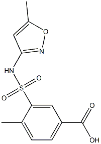 4-methyl-3-[(5-methyl-1,2-oxazol-3-yl)sulfamoyl]benzoic acid Struktur