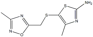 4-methyl-5-{[(3-methyl-1,2,4-oxadiazol-5-yl)methyl]sulfanyl}-1,3-thiazol-2-amine Struktur