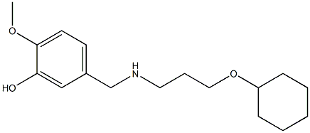 5-({[3-(cyclohexyloxy)propyl]amino}methyl)-2-methoxyphenol Struktur