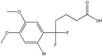 5-(2-bromo-4,5-dimethoxyphenyl)-5,5-difluoropentanoic acid Struktur