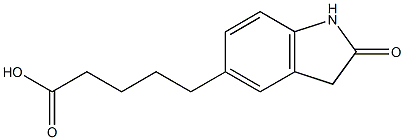 5-(2-oxo-2,3-dihydro-1H-indol-5-yl)pentanoic acid Struktur