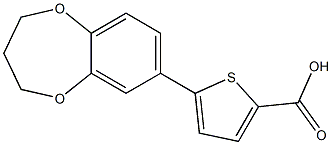 5-(3,4-dihydro-2H-1,5-benzodioxepin-7-yl)thiophene-2-carboxylic acid Struktur