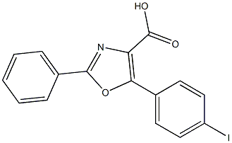 5-(4-iodophenyl)-2-phenyl-1,3-oxazole-4-carboxylic acid Struktur