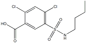 5-(butylsulfamoyl)-2,4-dichlorobenzoic acid Struktur